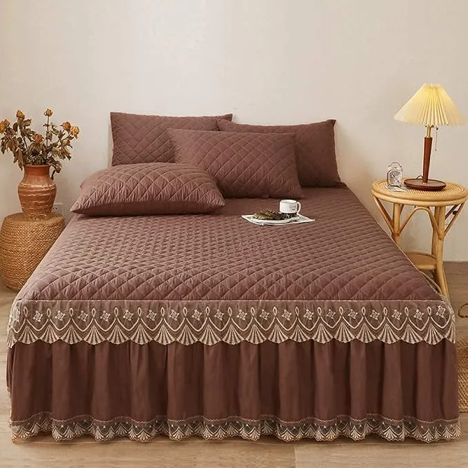 Luxury Quilted Bed Skirt Cover