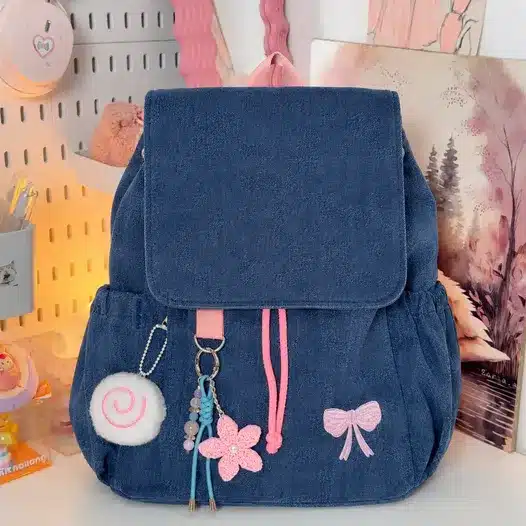 Cute Aesthetic Canvas College Backpack