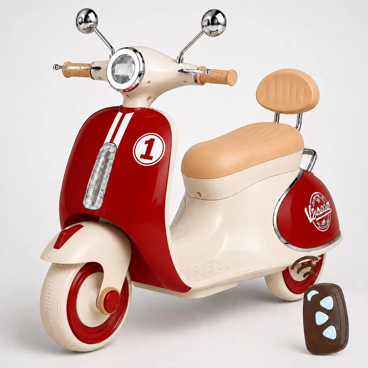 Kids Electric Ride-On Scooter with LED Lights, Music & Remote Control